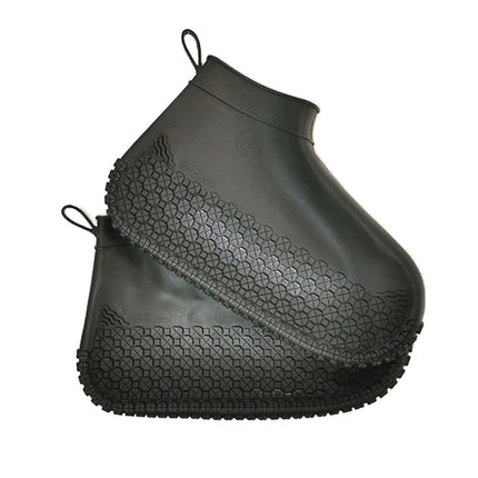 Silicone Non-slip Thickened Wear-resistant Waterproof Shoe Boots Cover, Size:S(Black)-garmade.com