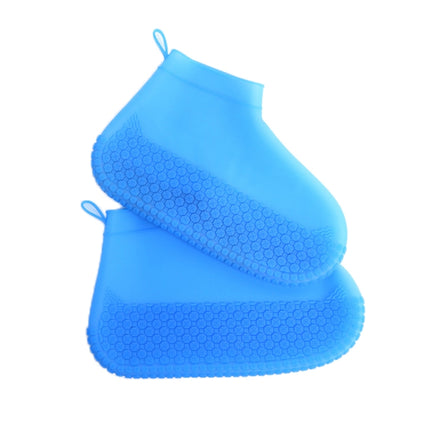 Silicone Non-slip Thickened Wear-resistant Waterproof Shoe Boots Cover, Size:M(Sapphire Blue)-garmade.com