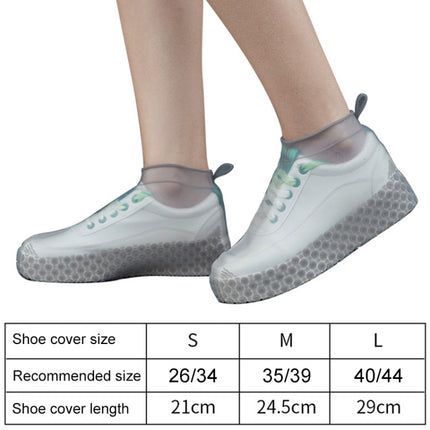 Silicone Non-slip Thickened Wear-resistant Waterproof Shoe Boots Cover, Size:M(Tea Grey)-garmade.com