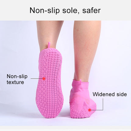 Silicone Non-slip Thickened Wear-resistant Waterproof Shoe Boots Cover, Size:M(Pink)-garmade.com