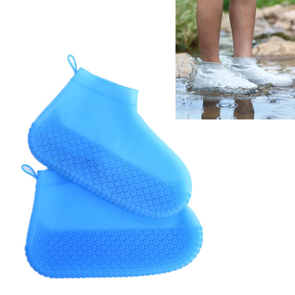 Silicone Non-slip Thickened Wear-resistant Waterproof Shoe Boots Cover, Size:L(Sapphire Blue)-garmade.com