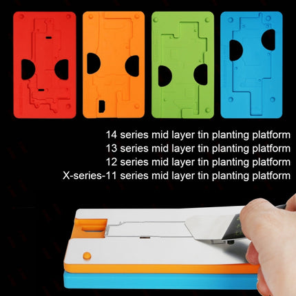 Kaisi 18 in 1 Silicone Middle Layer Tin Planting BGA Reballing Platform for iPhone X-14 Pro Max-garmade.com