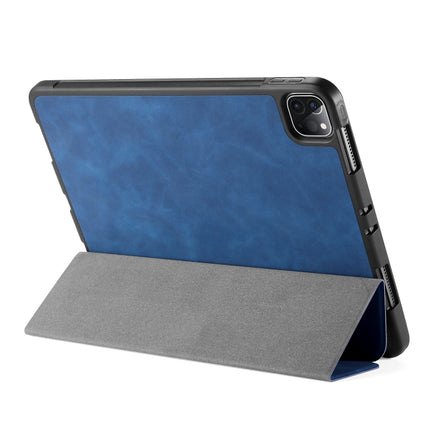 For iPad Pro 11 (2020) DG.MING See Series Horizontal Flip Leather Tablet Case ，with Holder & Pen Tray(Blue)-garmade.com