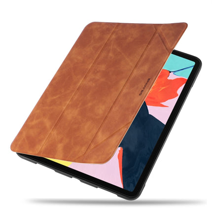 For iPad Pro 11 (2020) DG.MING See Series Horizontal Flip Leather Tablet Case ，with Holder & Pen Tray(Brown)-garmade.com