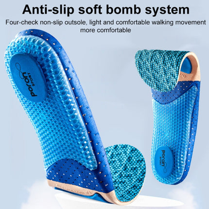 Men Shock Absorbing Sweat Absorbing Breathable Sports Insoles, Size:37-38-garmade.com