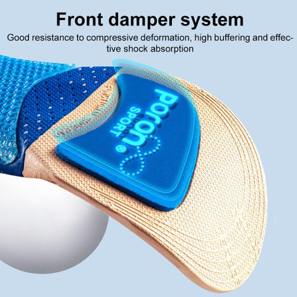 Men Shock Absorbing Sweat Absorbing Breathable Sports Insoles, Size:37-38-garmade.com