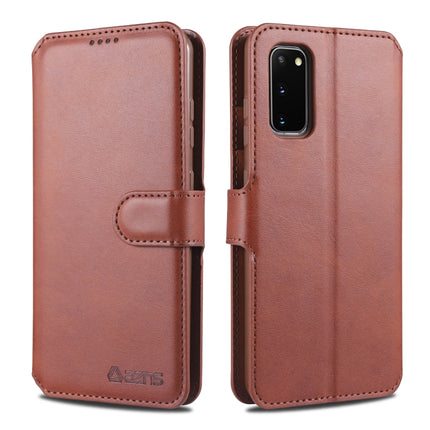 For Samsung Galaxy S20 AZNS Calf Texture Horizontal Flip Leather Case, with Holder & Card Slots & Wallet & Photo Frame(Brown)-garmade.com