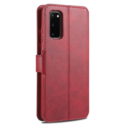 For Samsung Galaxy S20 AZNS Calf Texture Horizontal Flip Leather Case, with Holder & Card Slots & Wallet & Photo Frame(Red)-garmade.com