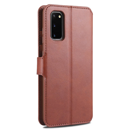 For Samsung Galaxy S20 Plus AZNS Calf Texture Horizontal Flip Leather Case, with Holder & Card Slots & Wallet & Photo Frame(Brown)-garmade.com