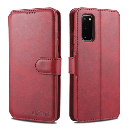 For Samsung Galaxy S20 Plus AZNS Calf Texture Horizontal Flip Leather Case, with Holder & Card Slots & Wallet & Photo Frame(Red)-garmade.com