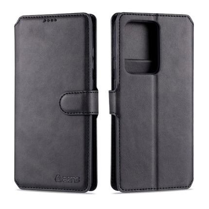 For Samsung Galaxy S20 Ultra AZNS Calf Texture Horizontal Flip Leather Case, with Holder & Card Slots & Wallet & Photo Frame(Black)-garmade.com