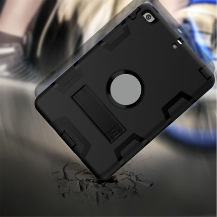 For iPad Mini 3 / 2 / 1 Shockproof PC + Silicone Protective Case，with Holder(Black)-garmade.com