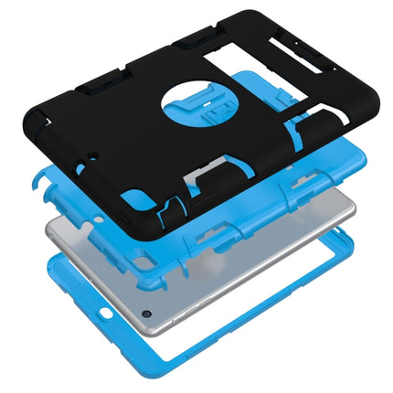 For iPad Mini 3 / 2 / 1 Shockproof PC + Silicone Protective Case，with Holder(Black Blue)-garmade.com