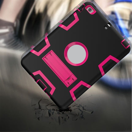 For iPad Mini 3 / 2 / 1 Shockproof PC + Silicone Protective Case，with Holder(Black Rose)-garmade.com