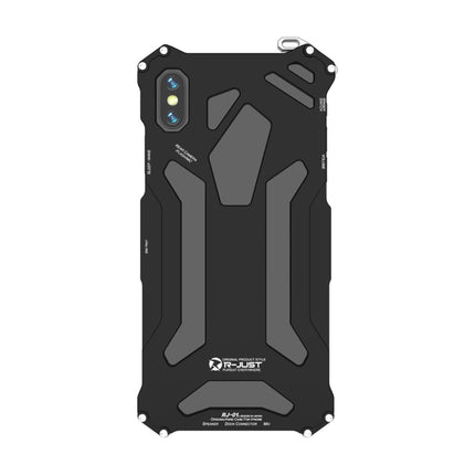 For iPhone XS Max R-JUST Shockproof Armor Metal Protective Case(Black)-garmade.com