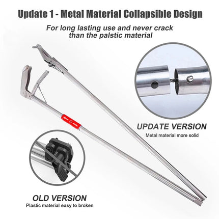 Foldable Multipurpose Stainless Steel Eel Loach Clamp Grab Tool, Length:1.2m-garmade.com