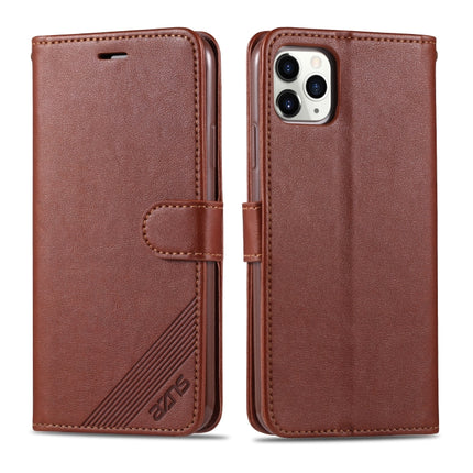 For iPhone 11 Pro Max AZNS Sheepskin Texture Horizontal Flip Leather Case with Holder & Card Slots & Wallet(Brown)-garmade.com