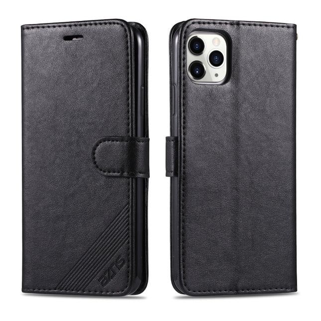 For iPhone 11 Pro Max AZNS Sheepskin Texture Horizontal Flip Leather Case with Holder & Card Slots & Wallet(Black)-garmade.com