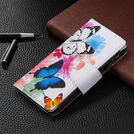 For iPhone 8 & 7 Colored Drawing Pattern Zipper Horizontal Flip Leather Case with Holder & Card Slots & Wallet(Two Butterflies)-garmade.com