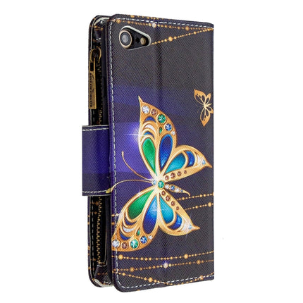 For iPhone 8 & 7 Colored Drawing Pattern Zipper Horizontal Flip Leather Case with Holder & Card Slots & Wallet(Big Butterfly)-garmade.com