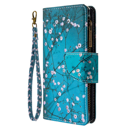 For iPhone 8 & 7 Colored Drawing Pattern Zipper Horizontal Flip Leather Case with Holder & Card Slots & Wallet(Plum Blossom)-garmade.com