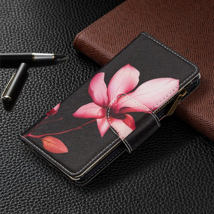 For iPhone 8 & 7 Colored Drawing Pattern Zipper Horizontal Flip Leather Case with Holder & Card Slots & Wallet(Lotus)-garmade.com