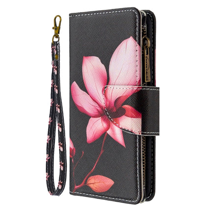 For iPhone 6s Plus & 6 Plus Colored Drawing Pattern Zipper Horizontal Flip Leather Case with Holder & Card Slots & Wallet(Lotus)-garmade.com