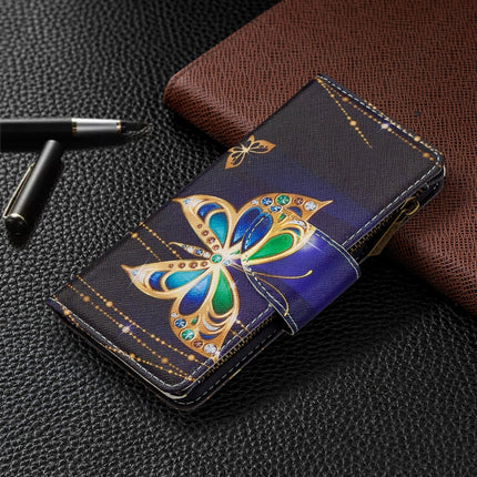 For iPhone XS Max Colored Drawing Pattern Zipper Horizontal Flip Leather Case with Holder & Card Slots & Wallet(Big Butterfly)-garmade.com