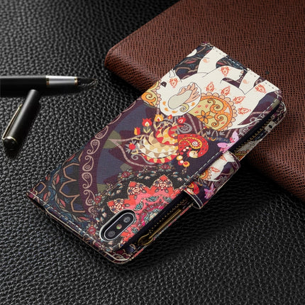 For iPhone XS Max Colored Drawing Pattern Zipper Horizontal Flip Leather Case with Holder & Card Slots & Wallet(Flower Elephants)-garmade.com