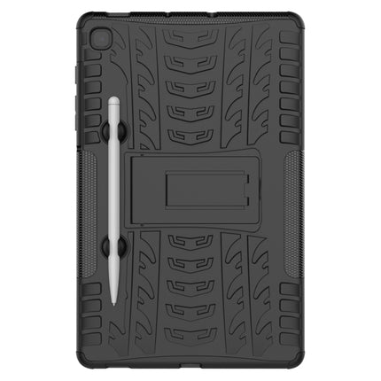 For Samsung Galaxy S6 Lite Tire Texture TPU+PC Shockproof Case , with Holder & Pen Tray(Black)-garmade.com