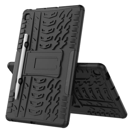 For Samsung Galaxy S6 Lite Tire Texture TPU+PC Shockproof Case , with Holder & Pen Tray(Black)-garmade.com
