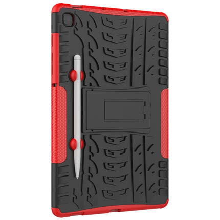 For Samsung Galaxy S6 Lite Tire Texture TPU+PC Shockproof Case , with Holder & Pen Tray(Red)-garmade.com