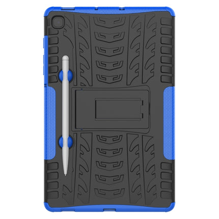 For Samsung Galaxy S6 Lite Tire Texture TPU+PC Shockproof Case , with Holder & Pen Tray(Blue)-garmade.com