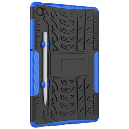 For Samsung Galaxy S6 Lite Tire Texture TPU+PC Shockproof Case , with Holder & Pen Tray(Blue)-garmade.com