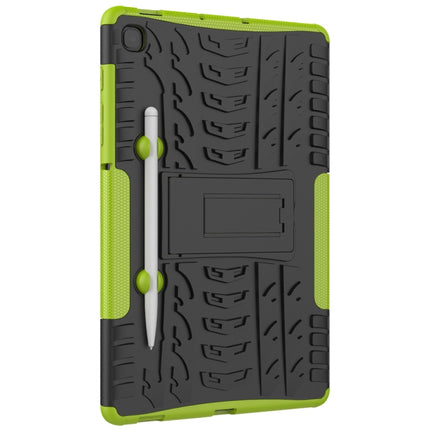 For Samsung Galaxy S6 Lite Tire Texture TPU+PC Shockproof Case , with Holder & Pen Tray(Green)-garmade.com