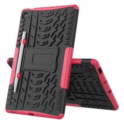 For Samsung Galaxy S6 Lite Tire Texture TPU+PC Shockproof Case , with Holder & Pen Tray(Pink)-garmade.com