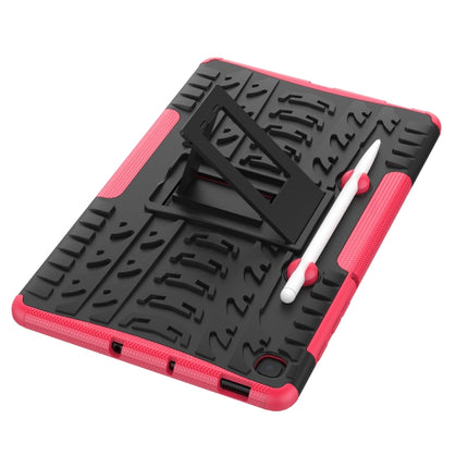 For Samsung Galaxy S6 Lite Tire Texture TPU+PC Shockproof Case , with Holder & Pen Tray(Pink)-garmade.com