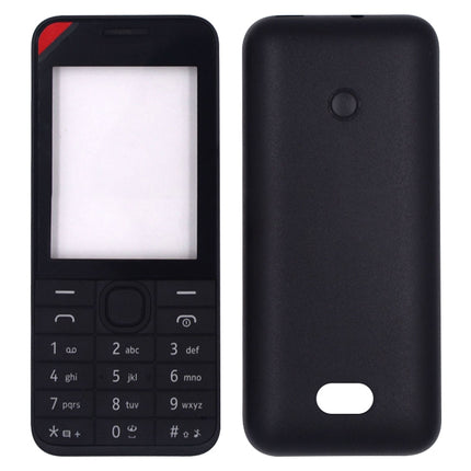 For Nokia 208 Full Housing Cover(Black)-garmade.com
