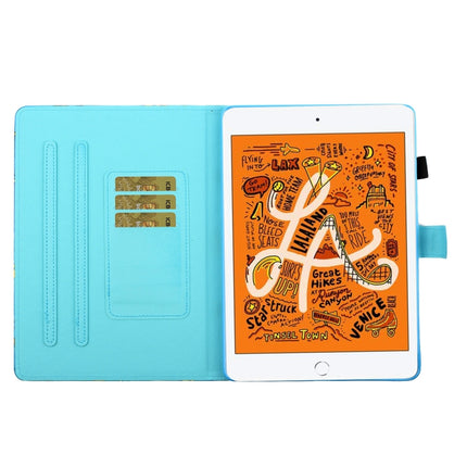 For iPad mini 5 / 4 / 3 / 2 / 1 Colored Drawing Stitching Horizontal Flip Leather Case, with Holder & Card Slots & Sleep / Wake-up Function(Night Cat)-garmade.com