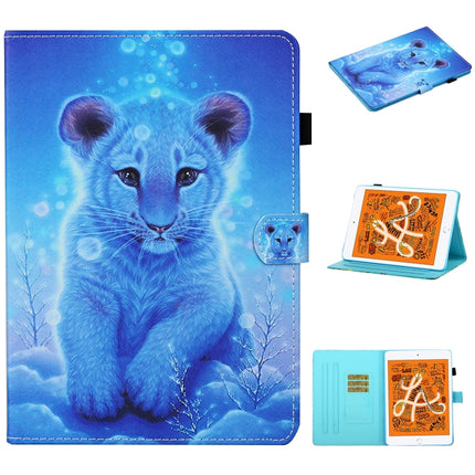 For iPad mini 5 / 4 / 3 / 2 / 1 Colored Drawing Stitching Horizontal Flip Leather Case, with Holder & Card Slots & Sleep / Wake-up Function(Little Tiger)-garmade.com