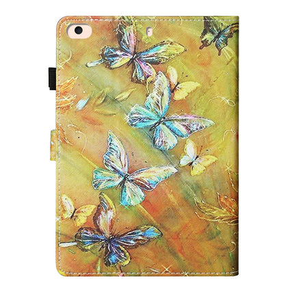 For iPad mini 5 / 4 / 3 / 2 / 1 Colored Drawing Stitching Horizontal Flip Leather Case, with Holder & Card Slots & Sleep / Wake-up Function(Butterfly)-garmade.com