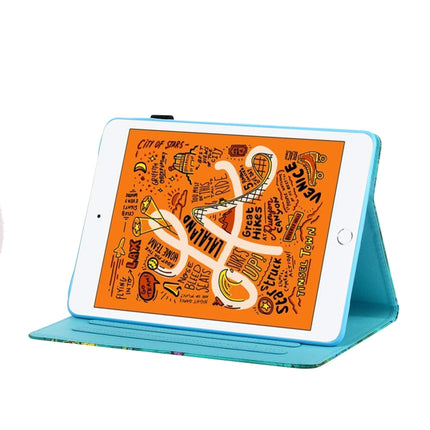 For iPad mini 5 / 4 / 3 / 2 / 1 Colored Drawing Stitching Horizontal Flip Leather Case, with Holder & Card Slots & Sleep / Wake-up Function(Butterfly)-garmade.com