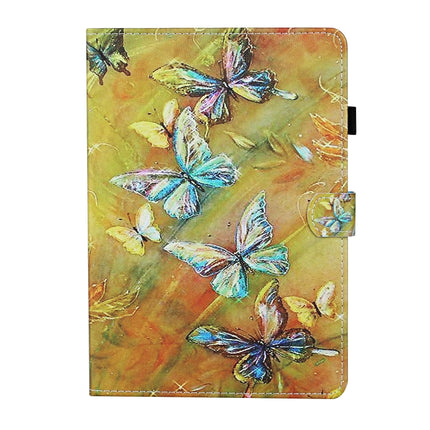 For Samsung Galaxy Tab S6 Lite P610 / P615 Colored Drawing Stitching Horizontal Flip Leather Case, with Holder & Card Slots(Butterfly)-garmade.com