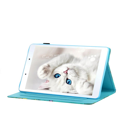 For Samsung Galaxy Tab A 8.0 (2019) T290 Colored Drawing Stitching Horizontal Flip Leather Case, with Holder & Card Slots(Night Cat)-garmade.com