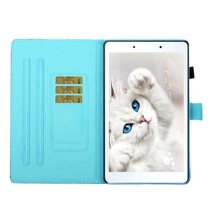 For Samsung Galaxy Tab A 8.0 (2019) T290 Colored Drawing Stitching Horizontal Flip Leather Case, with Holder & Card Slots(Colored Sand)-garmade.com