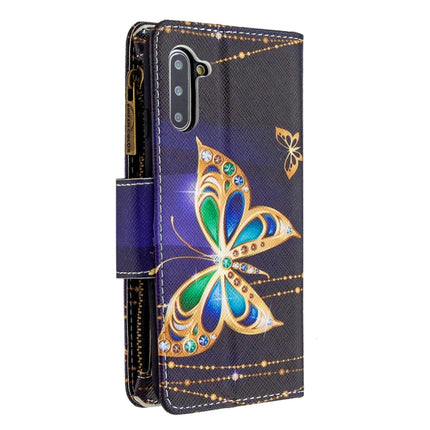 For Samsung Galaxy Note 10 Colored Drawing Pattern Zipper Horizontal Flip Leather Case with Holder & Card Slots & Wallet(Big Butterfly)-garmade.com