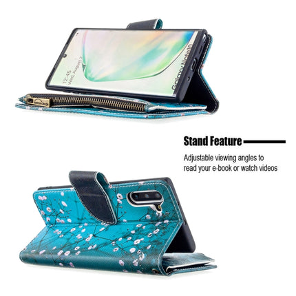 For Samsung Galaxy Note 10 Colored Drawing Pattern Zipper Horizontal Flip Leather Case with Holder & Card Slots & Wallet(Plum Blossom)-garmade.com