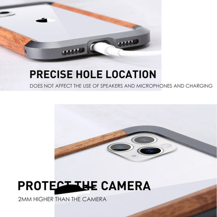 For iPhone 11 R-JUST Metal + Wood Frame Protective Case-garmade.com