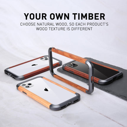 For iPhone 11 R-JUST Metal + Wood Frame Protective Case-garmade.com