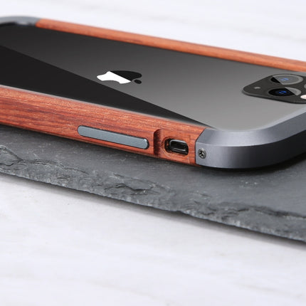 For iPhone 11 Pro R-JUST Metal + Wood Frame Protective Case-garmade.com